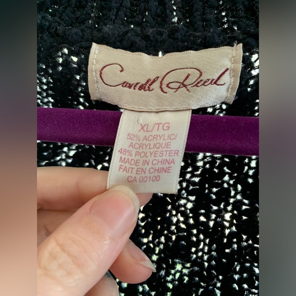 🎄🔥Knit Sweater shimmer V neck Carroll Reed - Picture 4 of 4